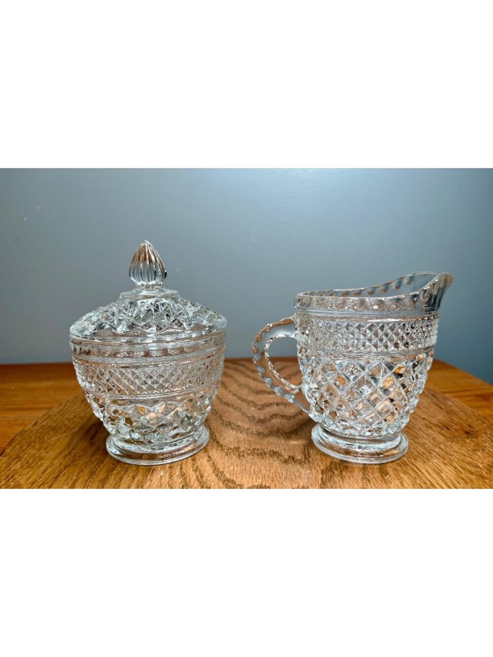Anchor Hocking Wexford creamer and sugar set